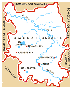 Контурная карта омской области