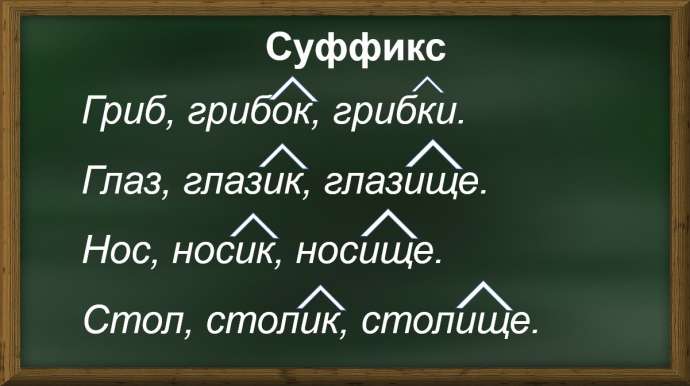 Суффикс в слове стол